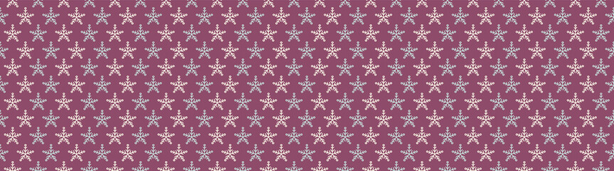 Christmas wallpaper with hand drawn snowflakes. Vector.