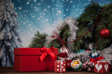 christmas tree and gifts