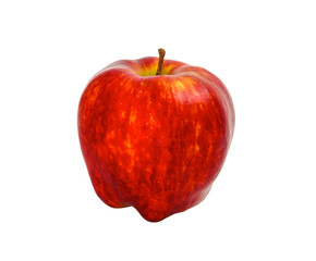 ripe red apple close up isolated on white background