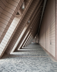 abstract architectural tiled corridor building