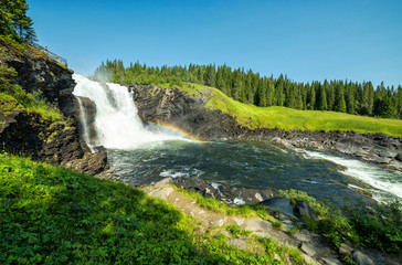 Tannforsen waterfall in July