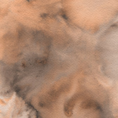 Orange watercolor and ink paper textures on white background. Chaotic stylish abstract organic design.