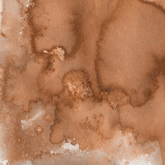 Orange watercolor and ink paper textures on white background. Chaotic stylish abstract organic design.