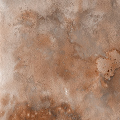 Orange watercolor and ink paper textures on white background. Chaotic stylish abstract organic design.