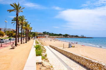 Tarragona beach and promenade, Spain