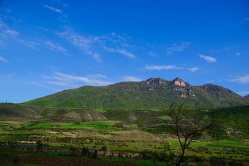 Fototapeta na wymiar Amazing spring landscape with mountains, Tavush, Armenia