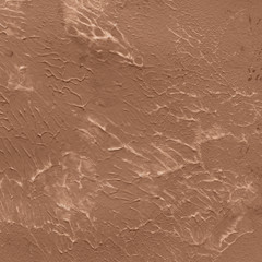 Acrylic orange abstract background with waves and strokes on white paper background. Trendy look. Chaotic abstract organic design.