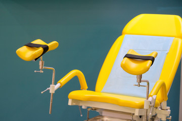 Image of gynecological chair close up