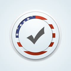 Checkmark USA flag button