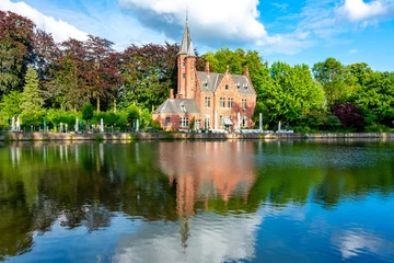 Foto op Canvas Lake of Love in de zomer, Brugge, België © Mistervlad