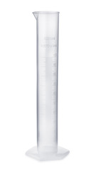 Empty plastic measuring cylinder
