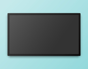 Tv screen template with empty screen, high detailed mock up on the transparent background.