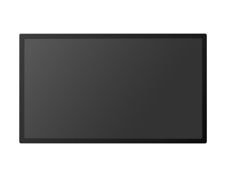 Tv screen template with empty screen, high detailed mock up on the transparent background.
