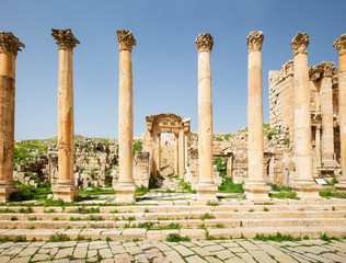7 columns on the square in antique city © sergejson