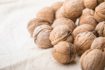 walnuts group on light background