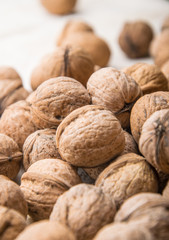 walnuts closeup on a light background