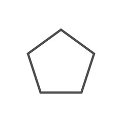 Polygon, pentagon shape icon. Vector illustration, flat design. - obrazy, fototapety, plakaty