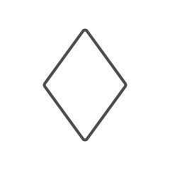 Rhombus shape icon. Vector illustration, flat design.