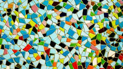Colorful broken tiles trencadis