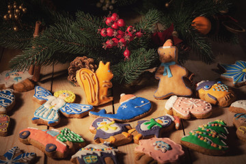  Bright festive ginger cookies for children for the holiday.