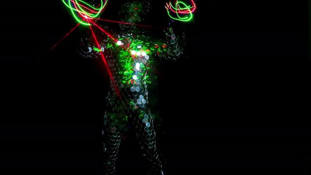 man dancer party disco suit mirrorball