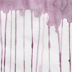 Pink watercolor texture with abstract washes and brush strokes on white paper background. Trendy look. Chaotic abstract organic design.
