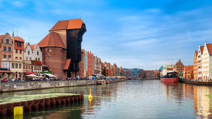 The medieval port crane, called Zuraw, over the river Motlawa in Gdansk, Poland
