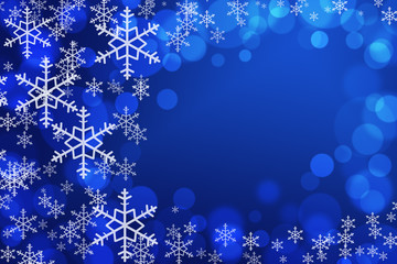 Colorful christmas background with snowflakes and stars