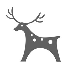 Deer icon vector illustration silhouette christmasisolated on white