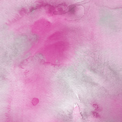 Pink watercolor and acrylic paper textures on white background. Chaotic stylish abstract organic design.