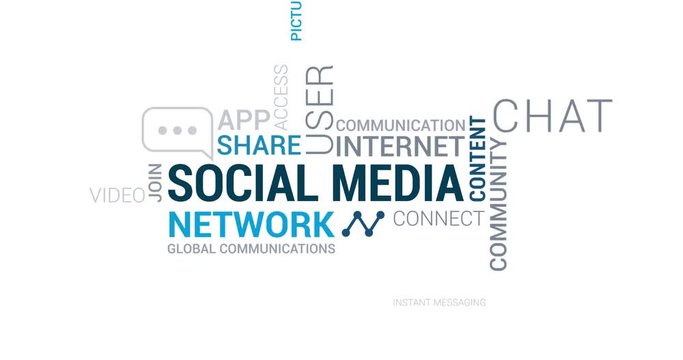 Social media, networks and internet cloud tag