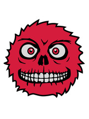 wuschelig pelzig haarig haare klein horror halloween gruselig böse gesicht kopf augen schädel totenkopf tot tod monster clipart cartoon comic