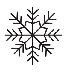 Snowflake icon silhouette flat vector illustration on white background 