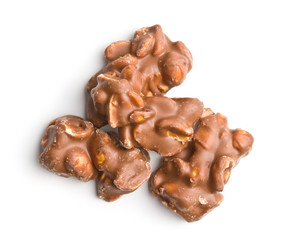 Peanuts covered chocolate.