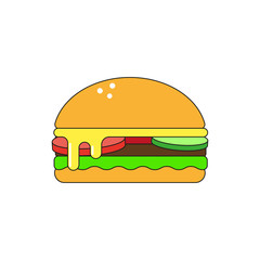 Hamburger, cheeseburger. Vector