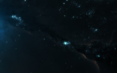 Naklejka na ściany i meble Deep space landscape, nebula, star clusters. Science fiction art. Elements of the image were furnished by NASA