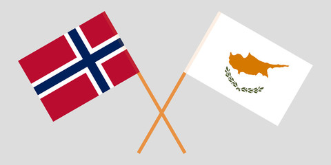 Cyprus and Norway. The Cyprian and Norwegian flags. Official proportion. Correct colors. Vector