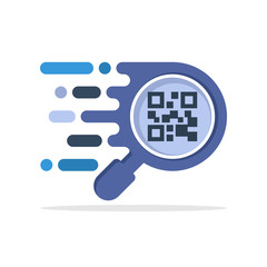 Vector illustration icon with the concept of responsive scanner application to scan QR code data