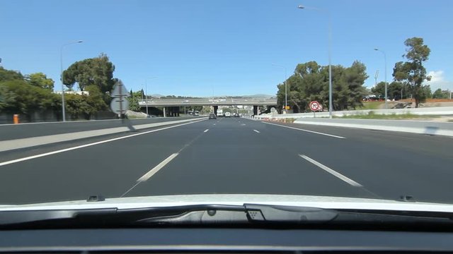 Highway in Nice, France on May 14th, 2015. The A8 autoroute, also known as La Proven�ale, is a 224-kilometer (139 mi) long highway in France 