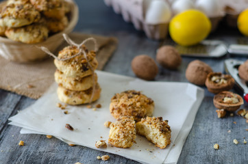 Homemade cookies with walnuts