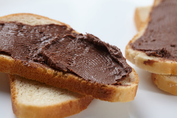 bread with chocolate cream