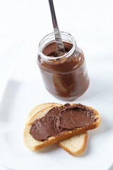 bread with chocolate cream