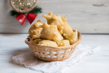 Traditional Italian bakery products called Pettole, tipical apulian fried food