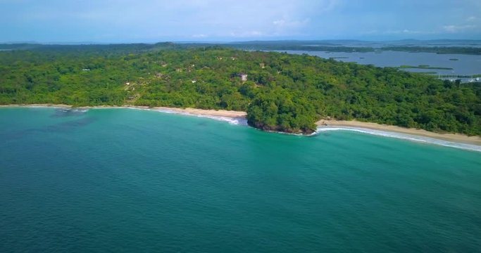 Flying over Red Frog Beach in Bastimentos Island, Bocas del Toro, Panama