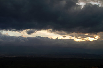 Temporale sulla campagna in Turchia