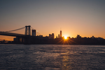 Williamsburg Bridge Manhattan Sunset