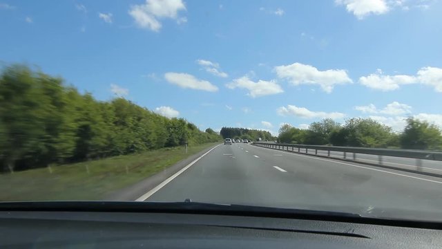 Driving on the A34 in Berkshire, England. Speed limit sign of 50 mph.