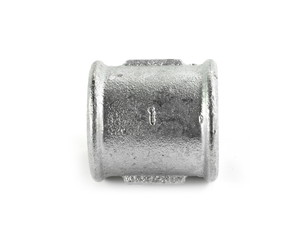 Metal pipe bends,Water inlet pipe valve on white background .