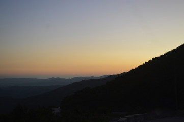 sunset in the mountains