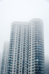 multi-storey house in the fog